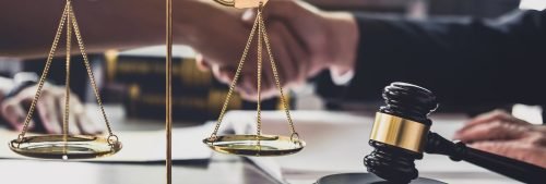 Shaking hands after good cooperation, Businessman handshake with male lawyer after discussing good deal of contract, Meeting and collaboration concept.